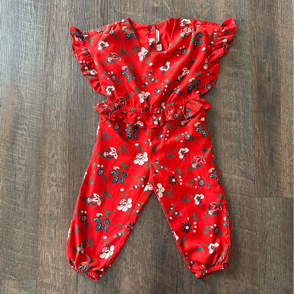 Sweetest Janie and Jack 2t red romper/pantsuit